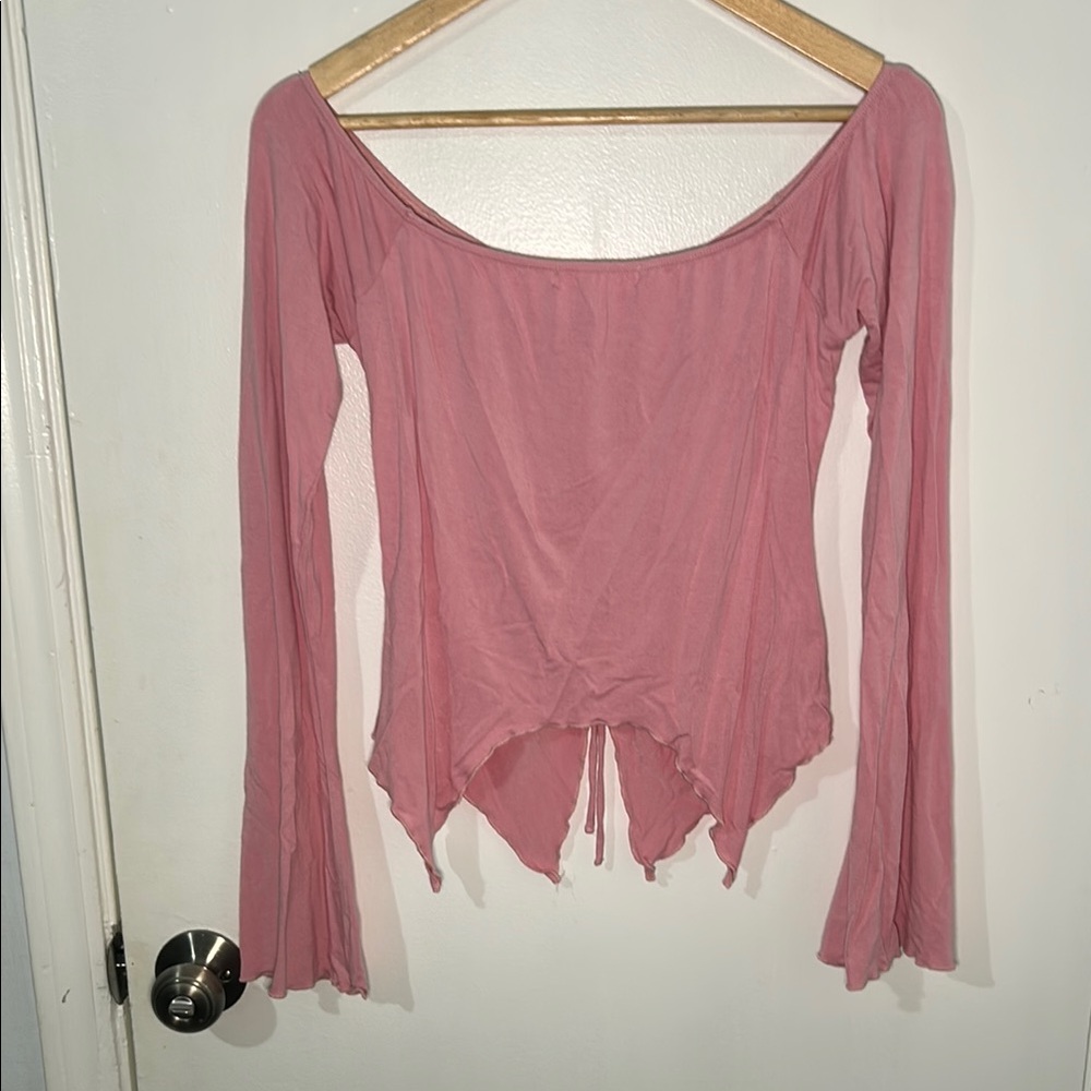 Fairy Core UP Cadence Ruched Pink Long Sleeved Blouse - Picture 4 of 5